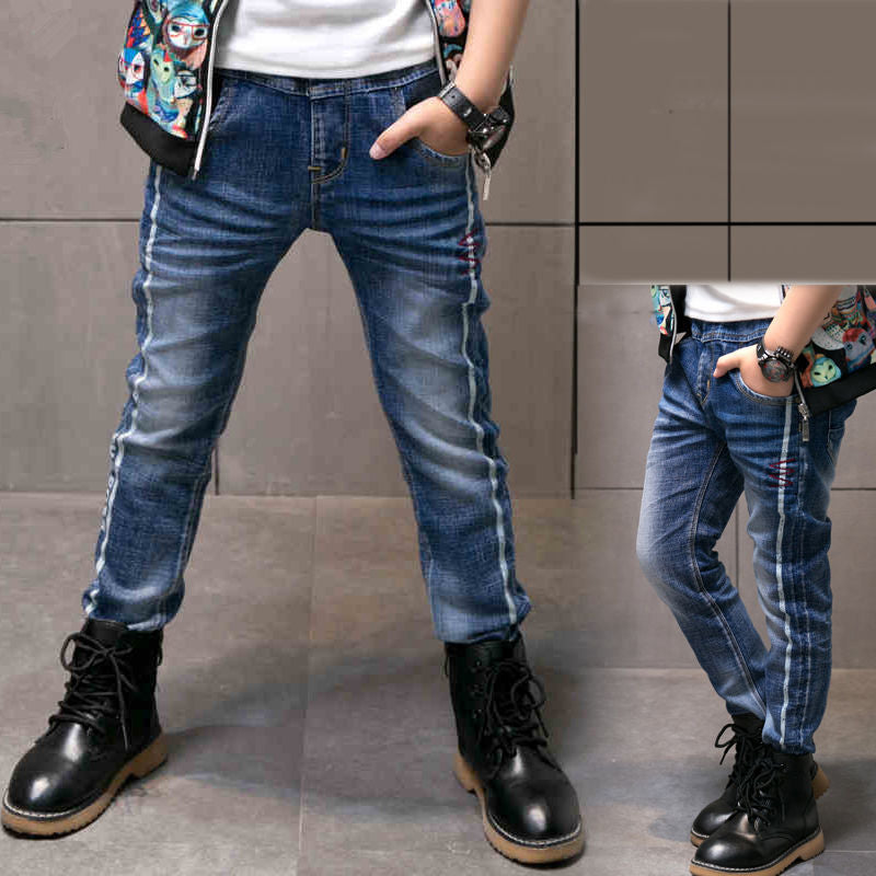 Jeans pour garçons automne et hiver nouveau velours une pièce