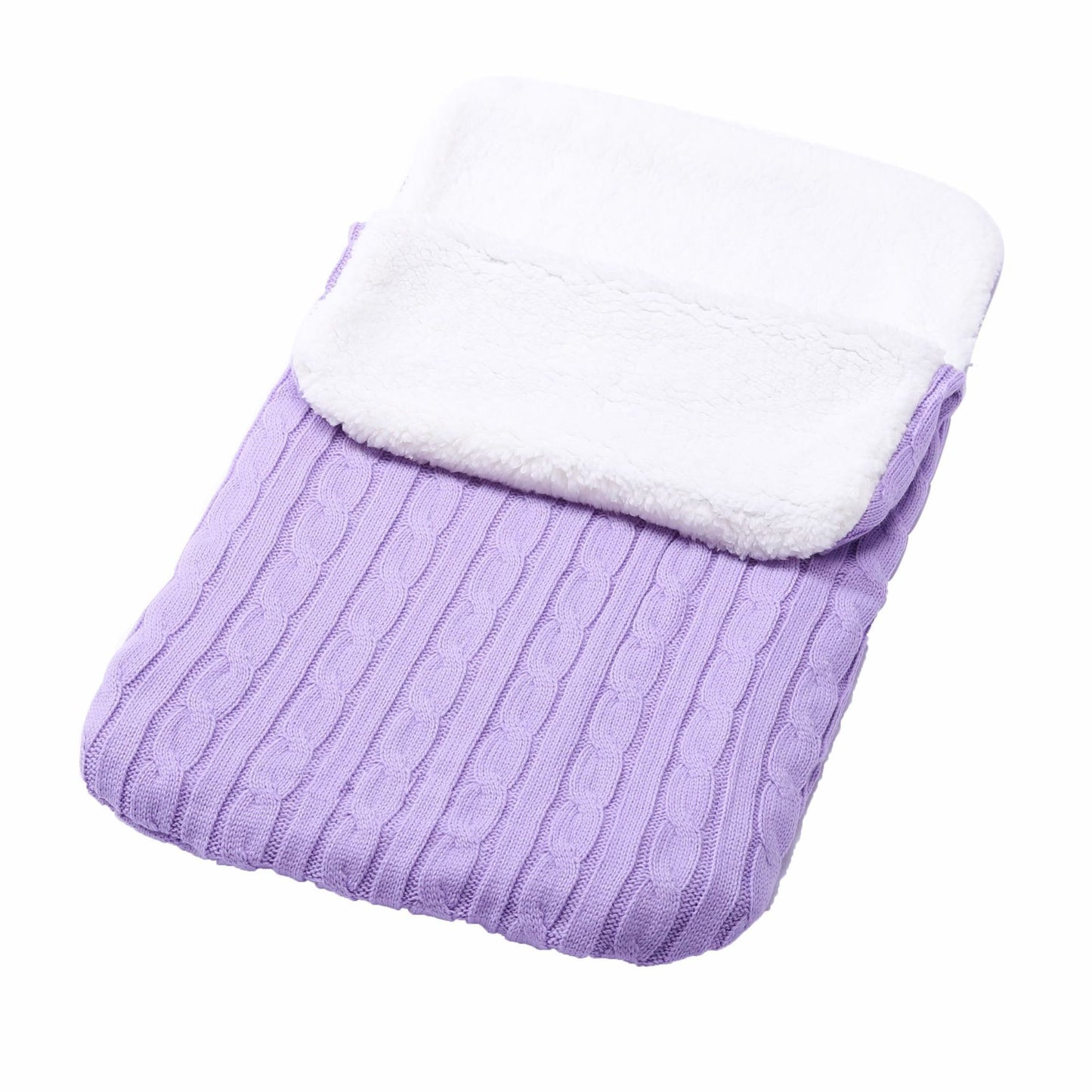 Sac de couchage épais pour bébé, doublure polaire, tricot chaud, poussette en laine