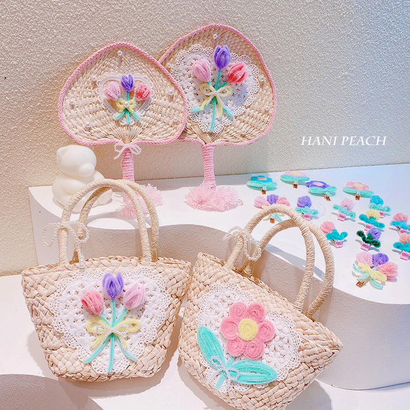 Sweet Flowers Lace Love Sac à main tissé avec perles