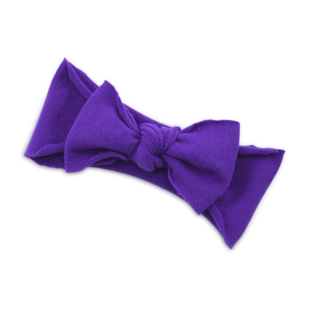 Accessoires pour cheveux de bébé, bandeau noué de couleur unie