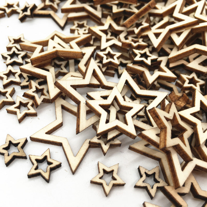 Artisanat en bois, étoile à cinq branches creuse, accessoires faits à la main