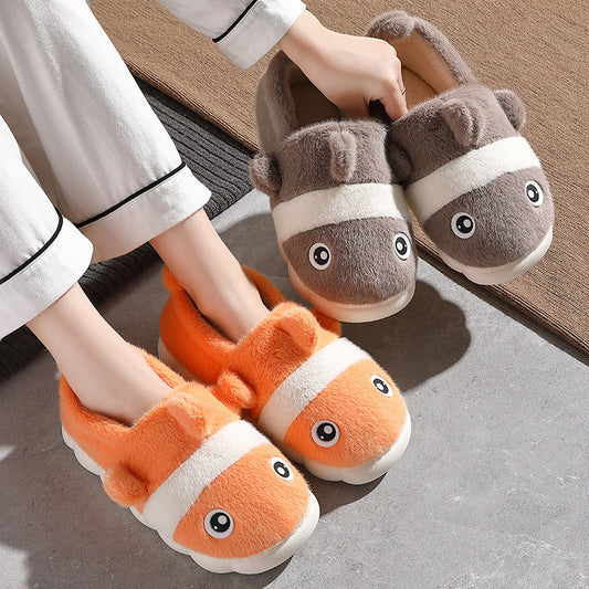 Zapatillas de algodón de terciopelo cálido para el hogar antideslizantes de moda para hombre