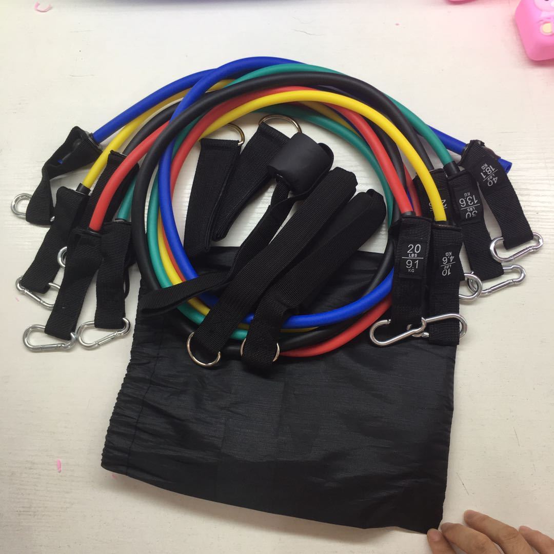 Équipement de fitness à domicile tendeur d'ensemble de 11 pièces en latex Tpe
