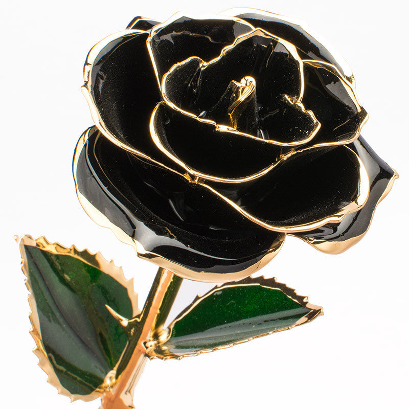 Fleur rose plaquée or 24 carats avec un coffret cadeau, cadeau de la Saint-Valentin