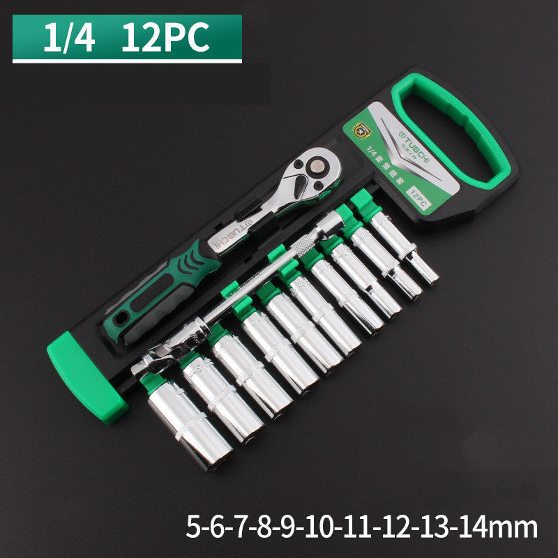 Juego de combinación de reparación de automóviles multifunción con llave de trinquete y carcasa de enchufe