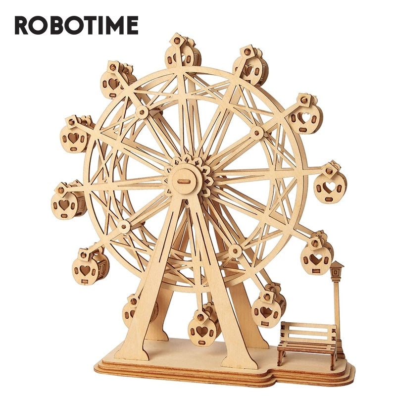 Robotime bricolage modèle de grande roue rotative en bois avec jouer de la musique jouets cadeau pour enfants anniversaire noël TG401 livraison directe