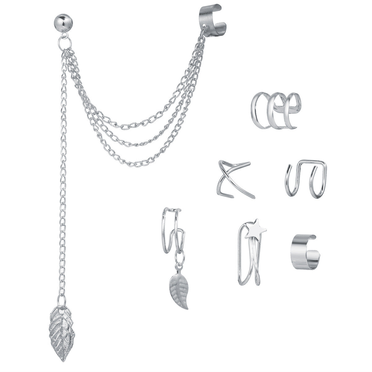 Ensemble créatif simple de cinq clips d'oreille non percés