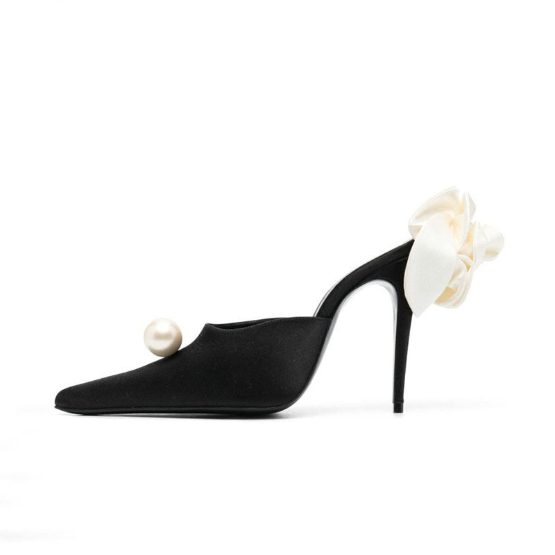 Talons hauts pointus en perles pour femmes