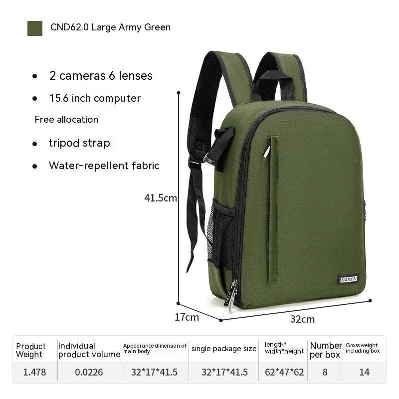 Sac pour appareil photo reflex numérique décontracté, sac pour appareil photo en nylon de couleur unie
