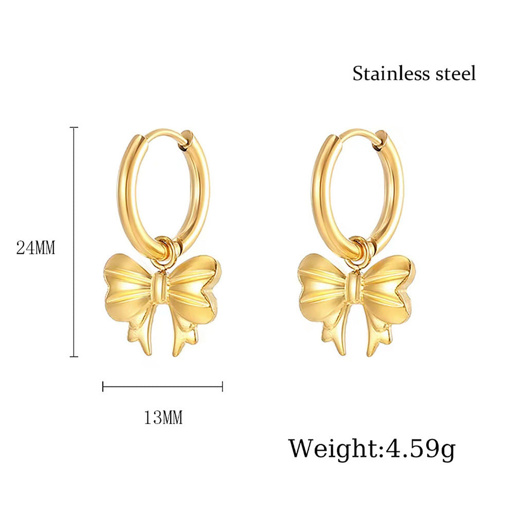 Boucle d'oreille à nœud en acier et titane pour femmes