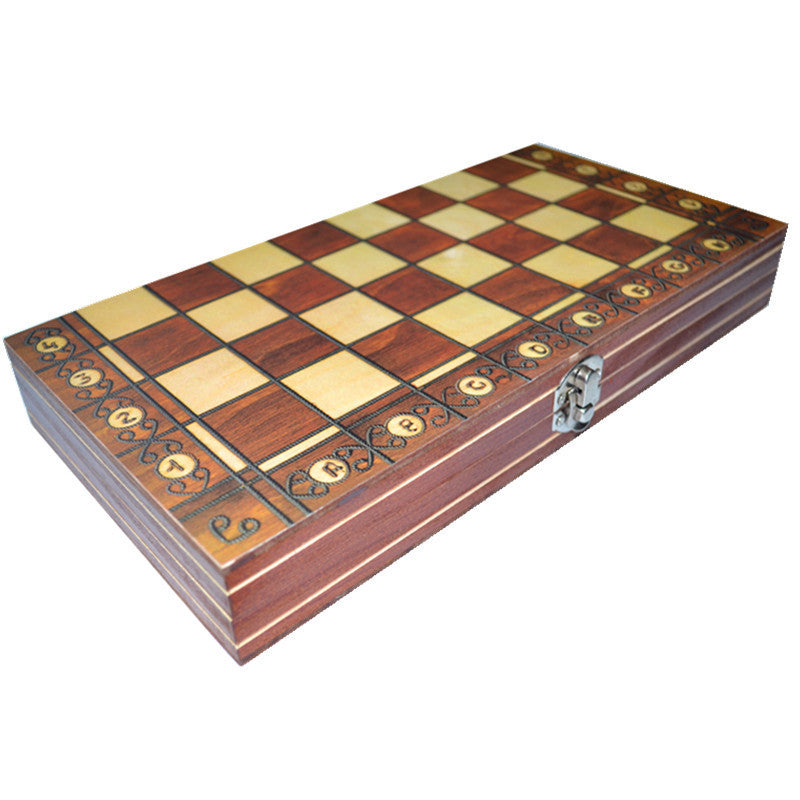 Jeu d'échecs magnétique en bois 3 en 1 pliable
