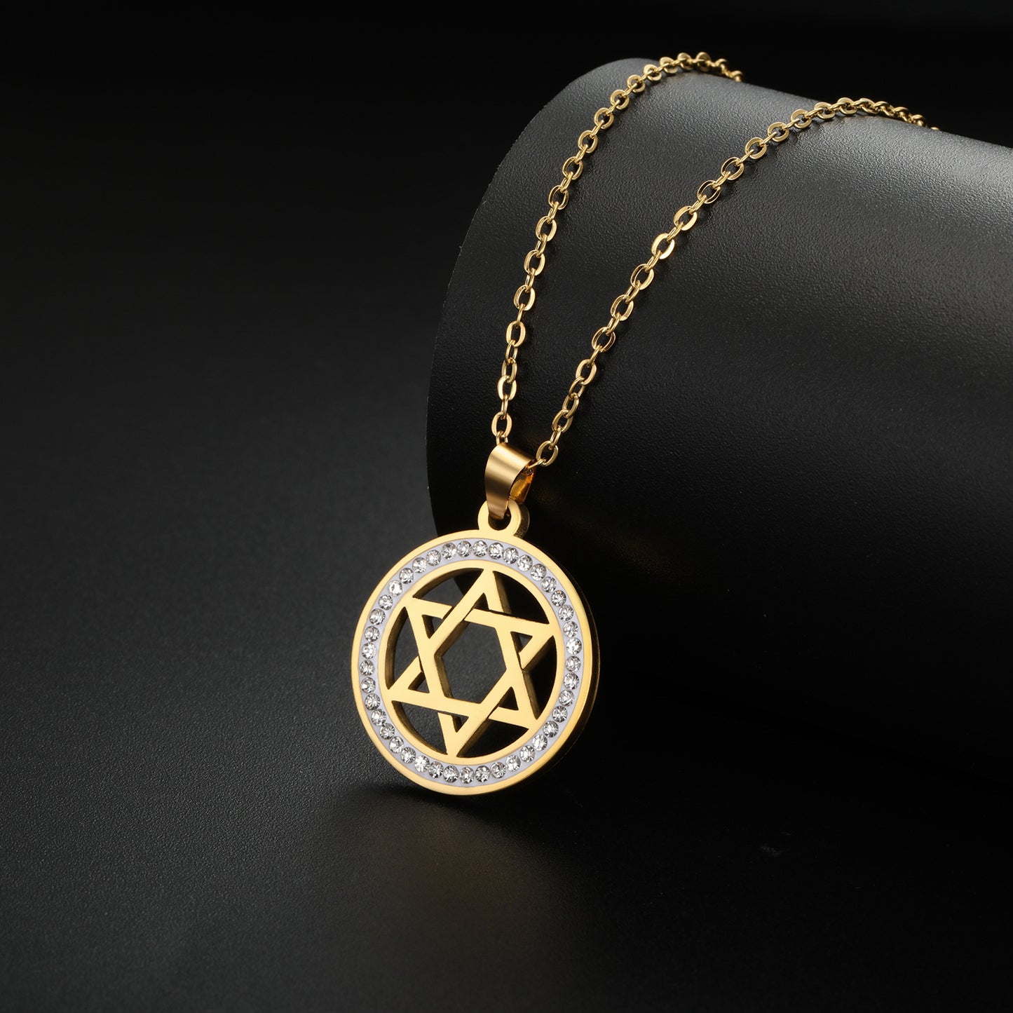 Women's Fashion Stainless Steel Transparent Zircon Chain Necklace