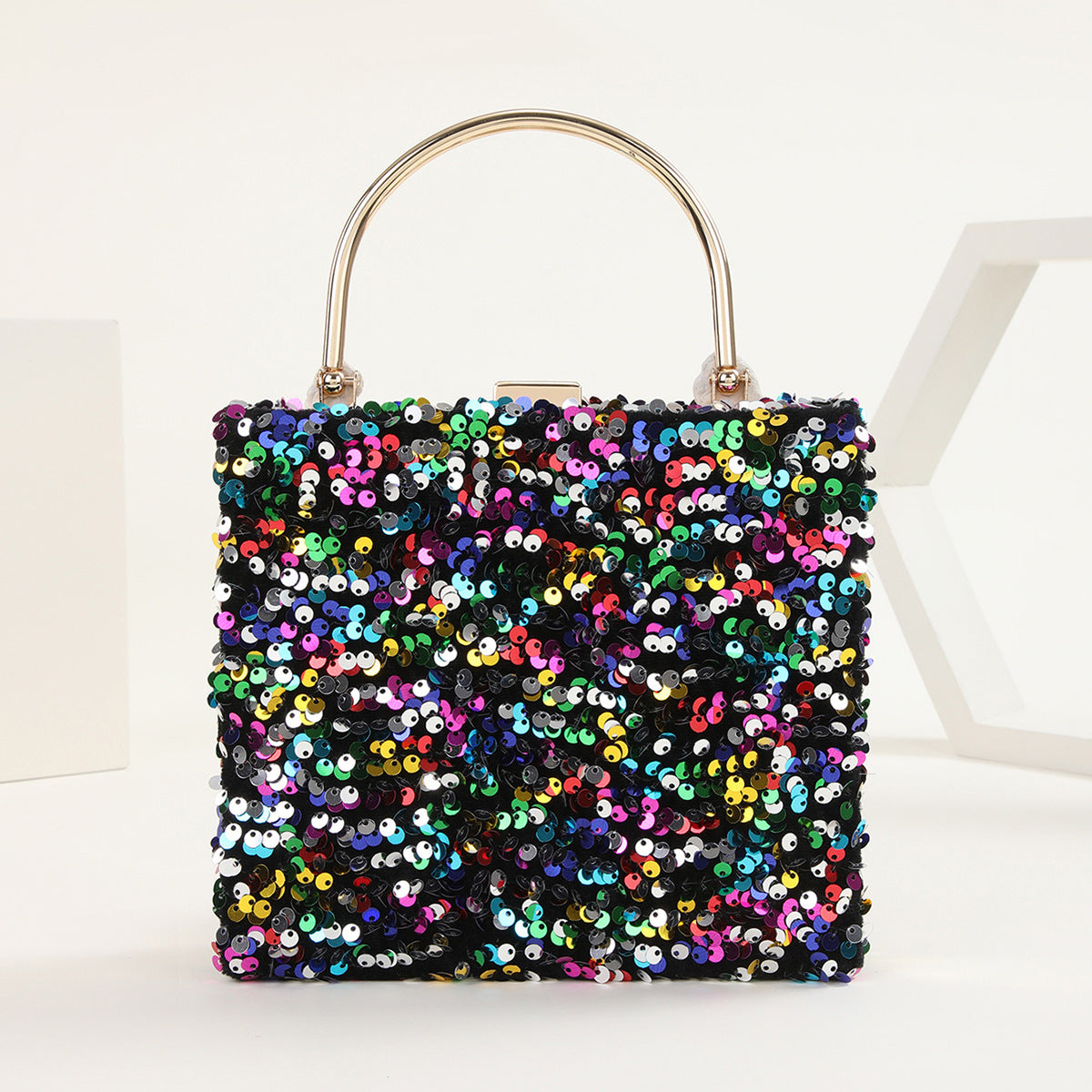 Sac de dîner à main pour femmes, paillettes colorées