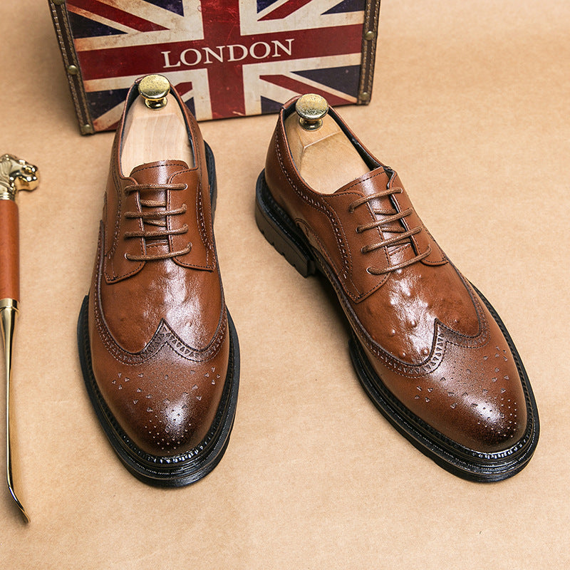 Zapatos de cuero formales de negocios para hombres estilo británico