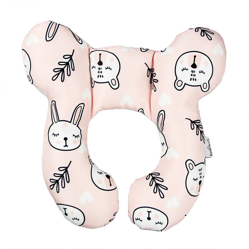 Oreiller en forme de U pour bébé, motif de dessin animé mignon, protection du cou pour siège de voiture de voyage