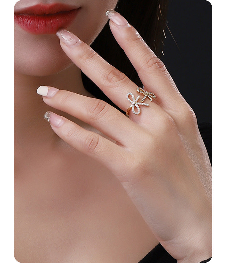Fashion Trend Unique Bow Ring Design For Women