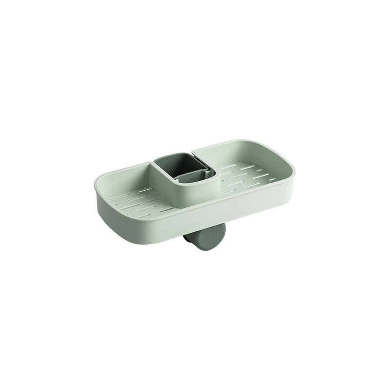 Estante para fregadero, escurridor de esponja y jabón, cesta de almacenamiento, bolsa, soporte para grifo, soporte ajustable para baño, fregadero, accesorios de cocina