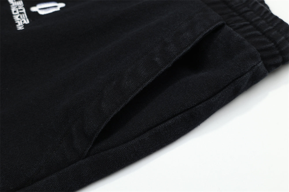 Mechanical Style Washed And Worn Overalls Men