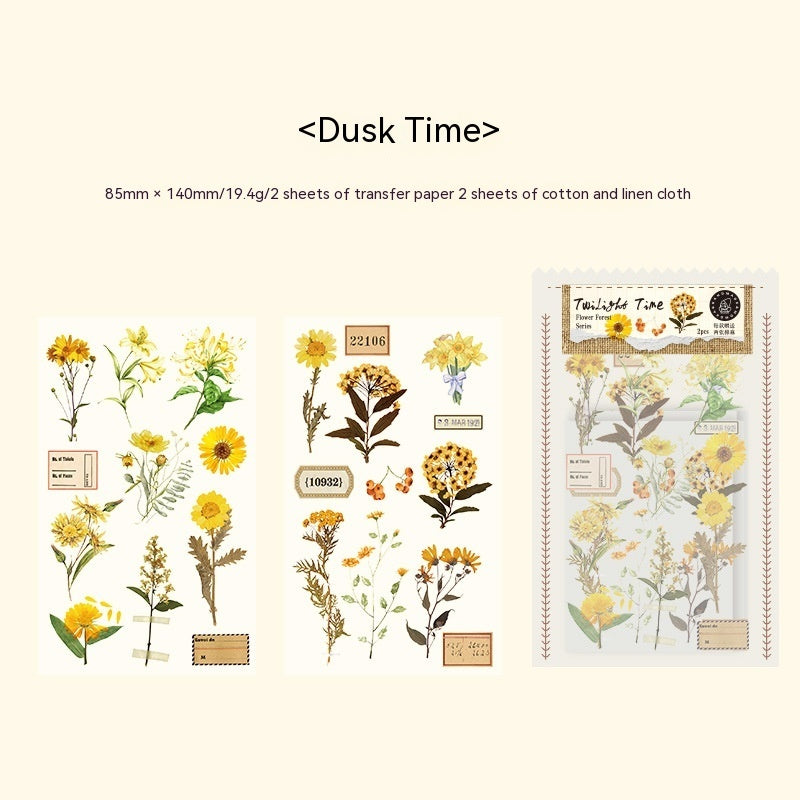 Pack de matériel d'autocollant de la série Huazhisen, étiquette forestière de style artistique