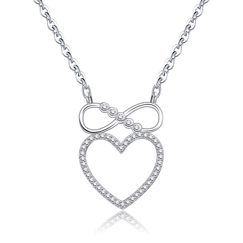 Collier en forme de cœur avec pendentif en Zircon, chaîne de clavicule, bijoux