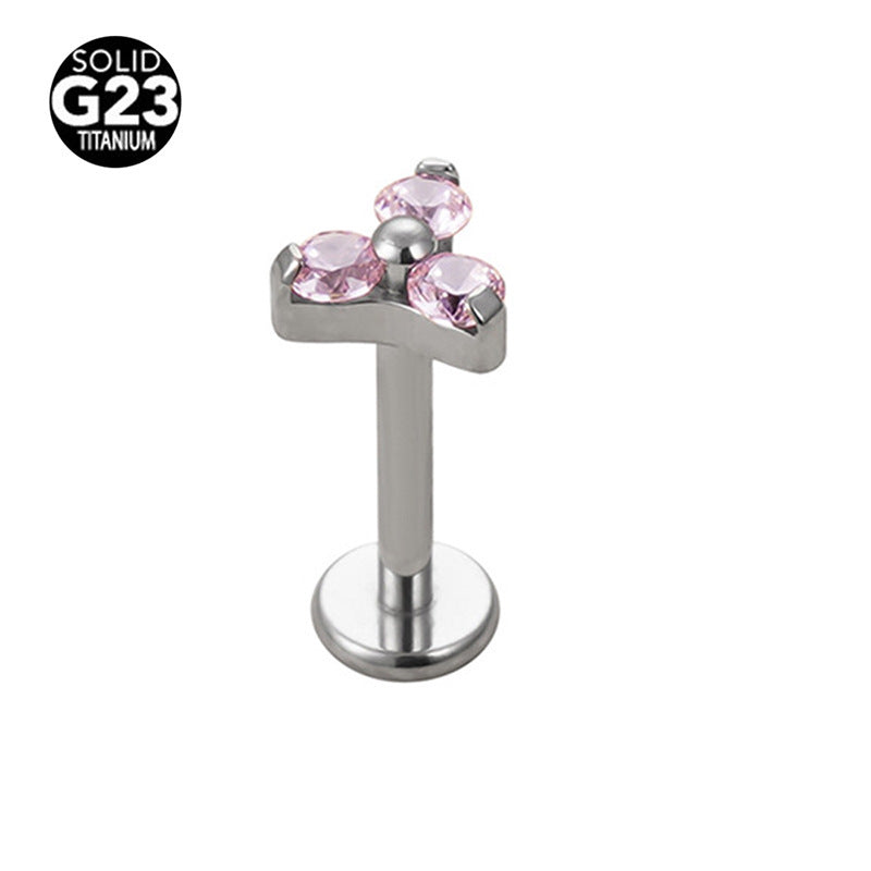 Pack de bougainvilliers spectabilis en titane incrusté de Zircon, clou d'oreille en os, Piercing pour le corps humain