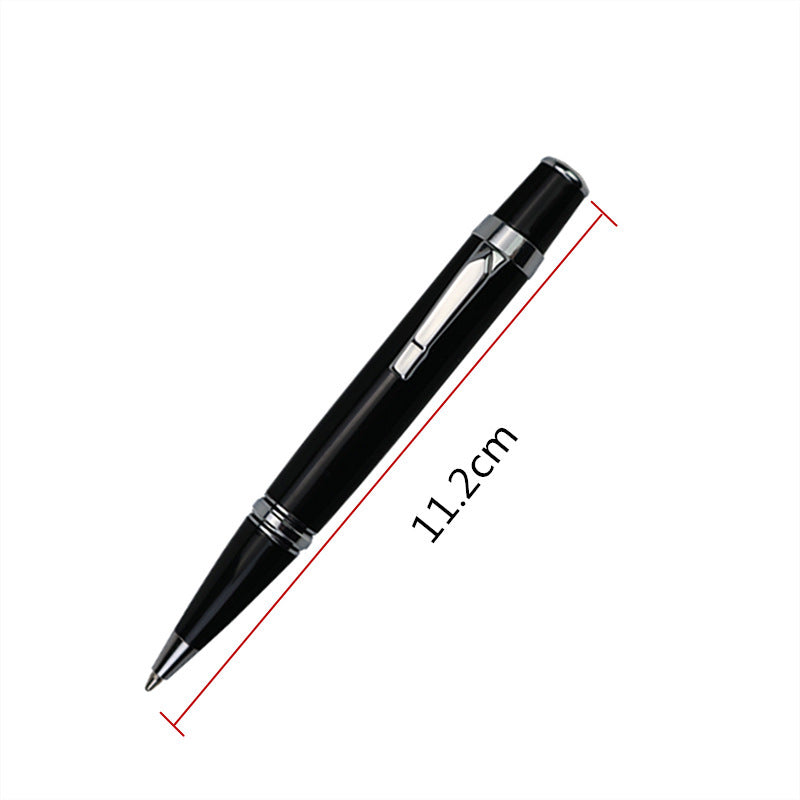 Stylo à bille roulante portable noir entièrement en métal sans stylo de signature de poche