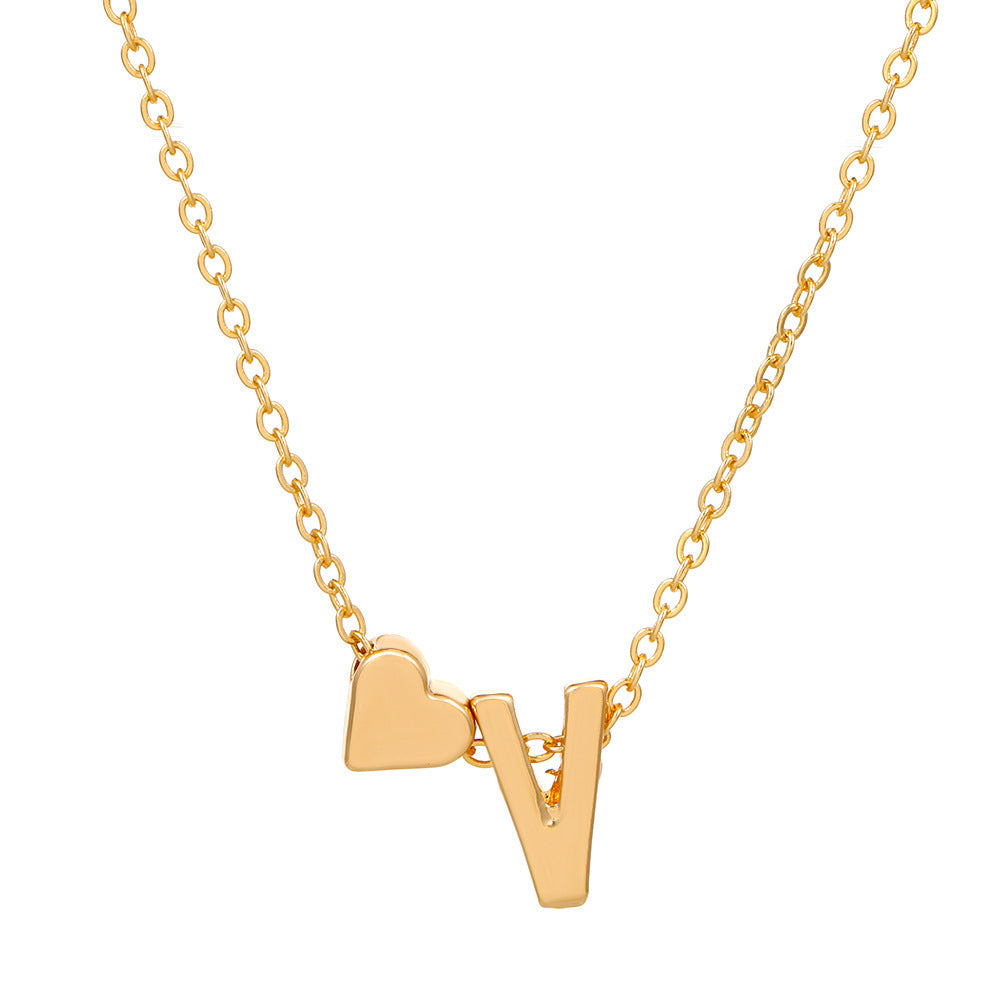 European And American Fashion Love 26 English Letter Simplicity Necklace