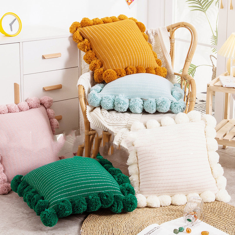 Coussin de lit, coussin de canapé, taie d'oreiller tricotée à la taille