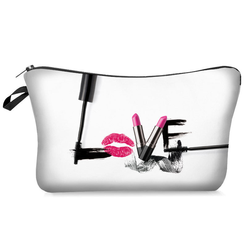 Sac de rangement de sac de maquillage avec lettres de cils de brosse de Mascara d'impression numérique