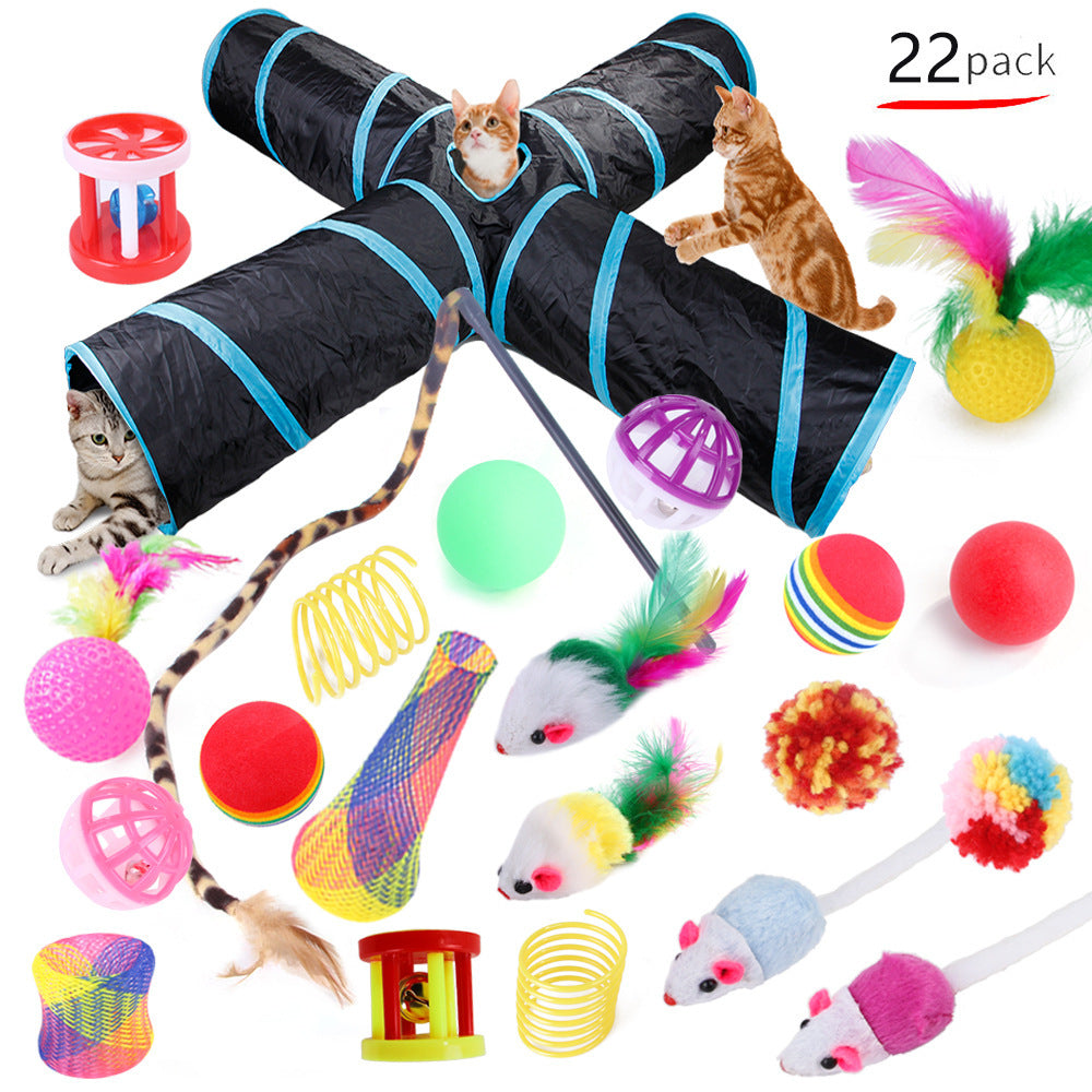 Ensemble de jouets pour chat, jouets amusants assemblés, Tunnel pour chat, fournitures pour animaux de compagnie