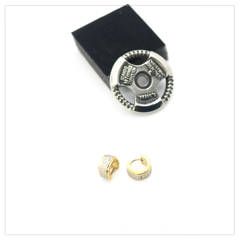 Boucles d'oreilles à motif de grande muraille à visage large, conception simple personnalisée