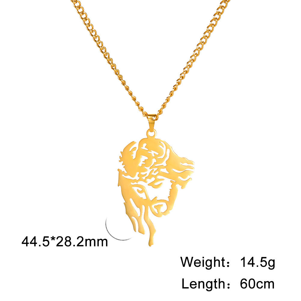 Collier en acier inoxydable avec pendentif en acier titane à la mode