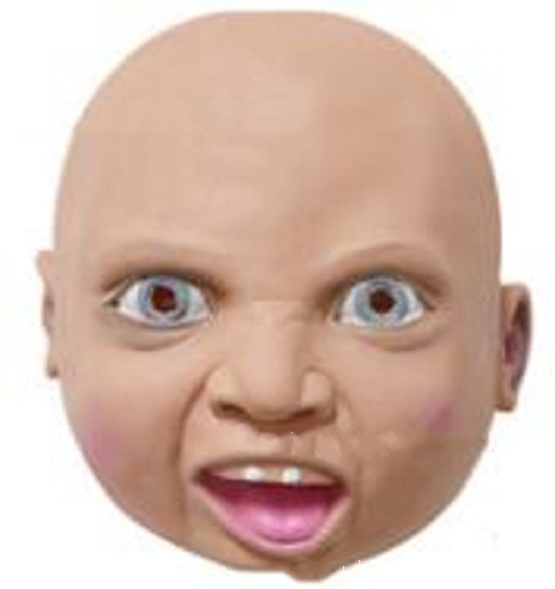 Masque qui pleure drôle SY en colère bébé visage masque en Latex couvre-chef Halloween