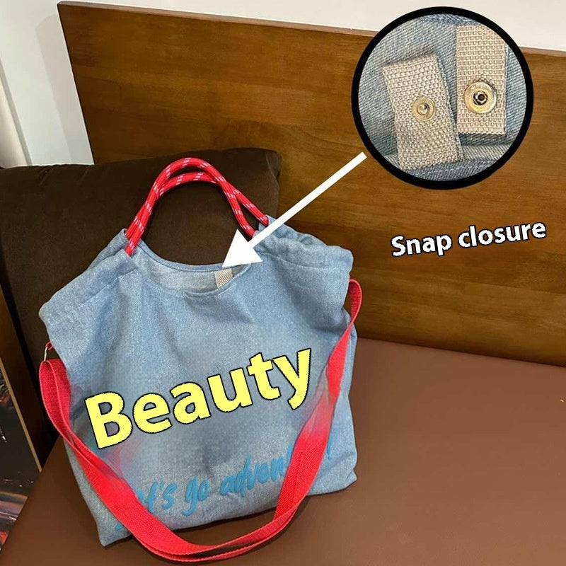 Sac à main artistique simple en denim à bandoulière