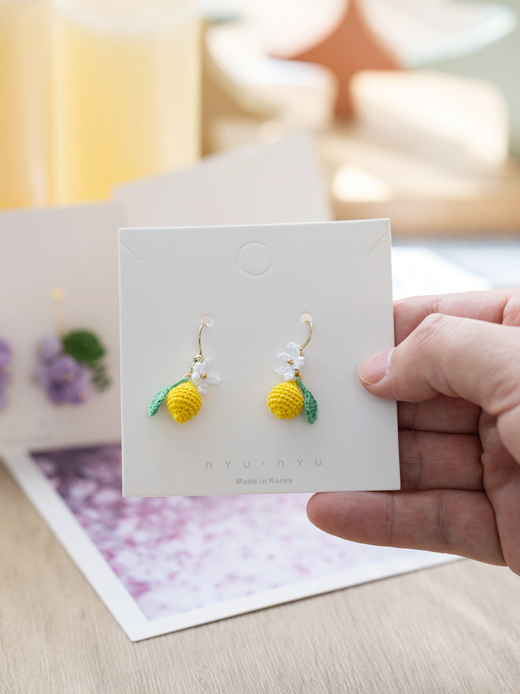 Pendientes De Frutas De Hilo De Encaje Con Micro Gancho