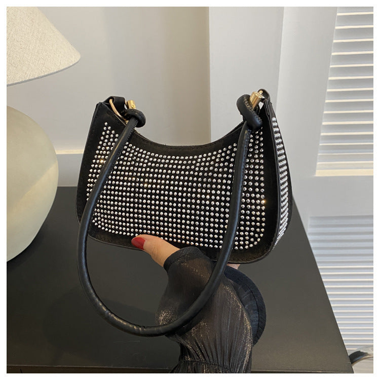Sac sous les bras de Style occidental incrusté de diamants, sac à bandoulière décontracté à la mode