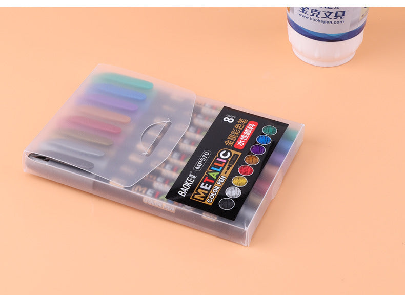 Álbum de tarjetas de felicitación con bolígrafo artesanal metálico