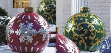 Boules de noël décorations d'arbre de noël, jouets gonflables d'ambiance extérieure pour la maison, boule cadeau de noël