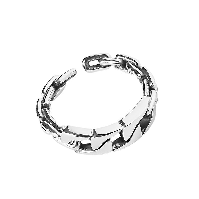 Bague creuse en forme de boule de chaîne Vintage pour femmes, tissage de doigts