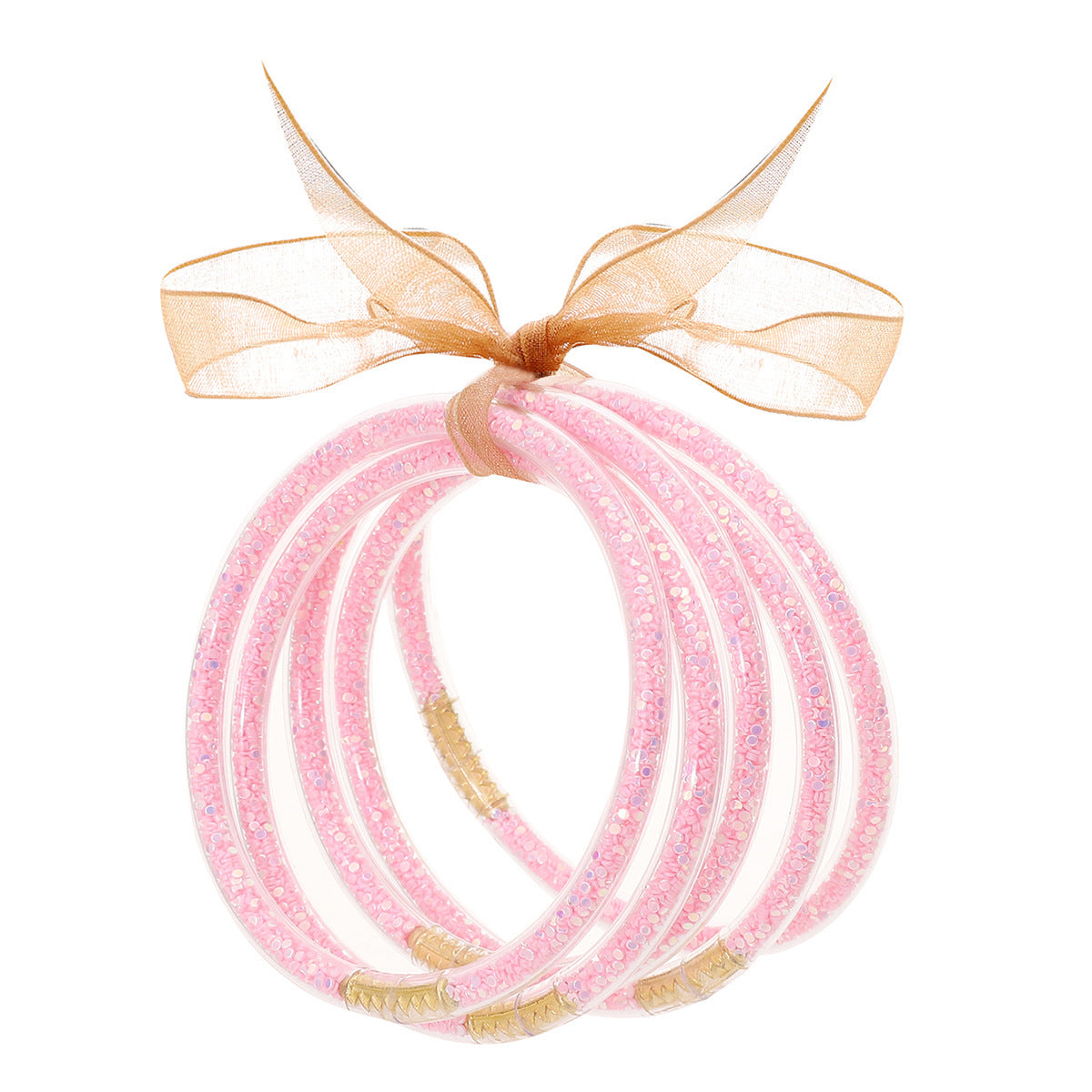 Tube en plastique particules de poudre d'or paillettes cinq bracelets