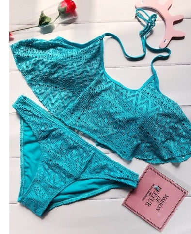 Maillot de bain sexy pour femmes, bikini en maille multicolore, Europe et amérique