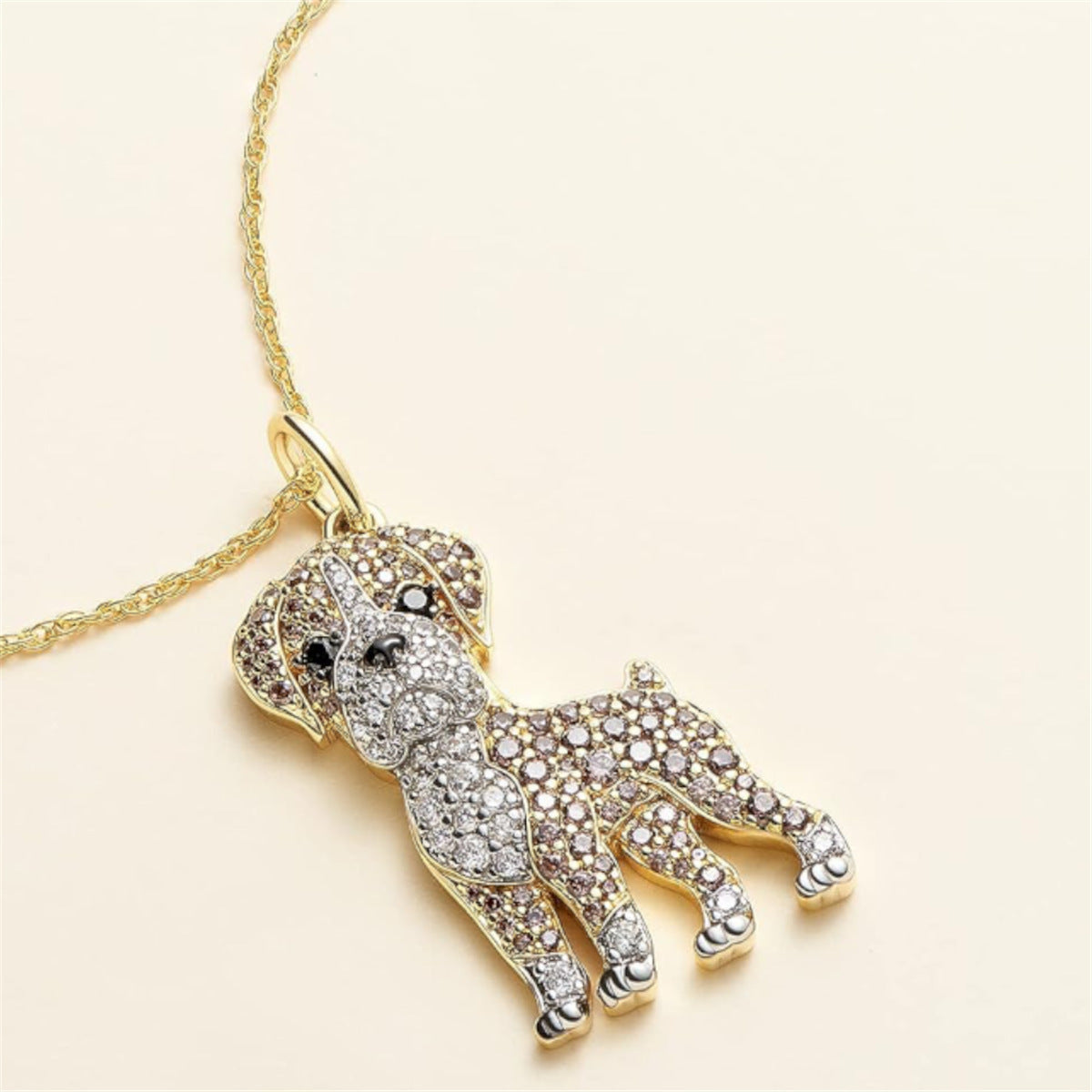 Cute Boxing Dog Pendant Necklace Environmental Protection