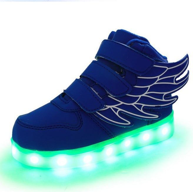 Chaussures pour enfants chaussures lumineuses LED ailes pour enfants chaussures lumineuses usb charge chaussures lumineuses colorées chaussures lumineuses décontractées 