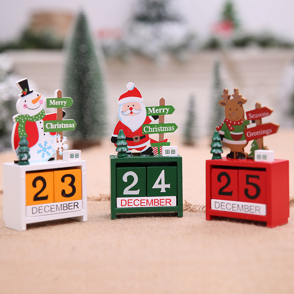 Décorations de calendrier en bois de Noël