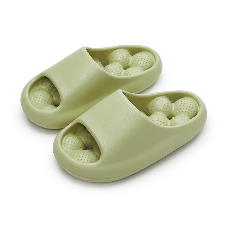 Zapatillas de baño con diseño de suela de masaje para mujer, zapatos de casa para interior, antideslizantes, para el hogar, verano