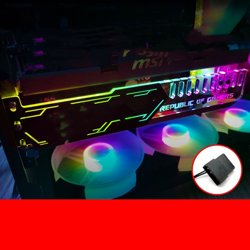 Barra de luz LED montada transversal, caja emisora, decoración, soporte para tarjeta gráfica RGB