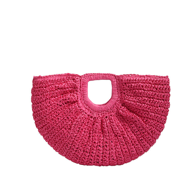 Sac de plage tissé, sac à main décontracté assorti avec tout, rétro