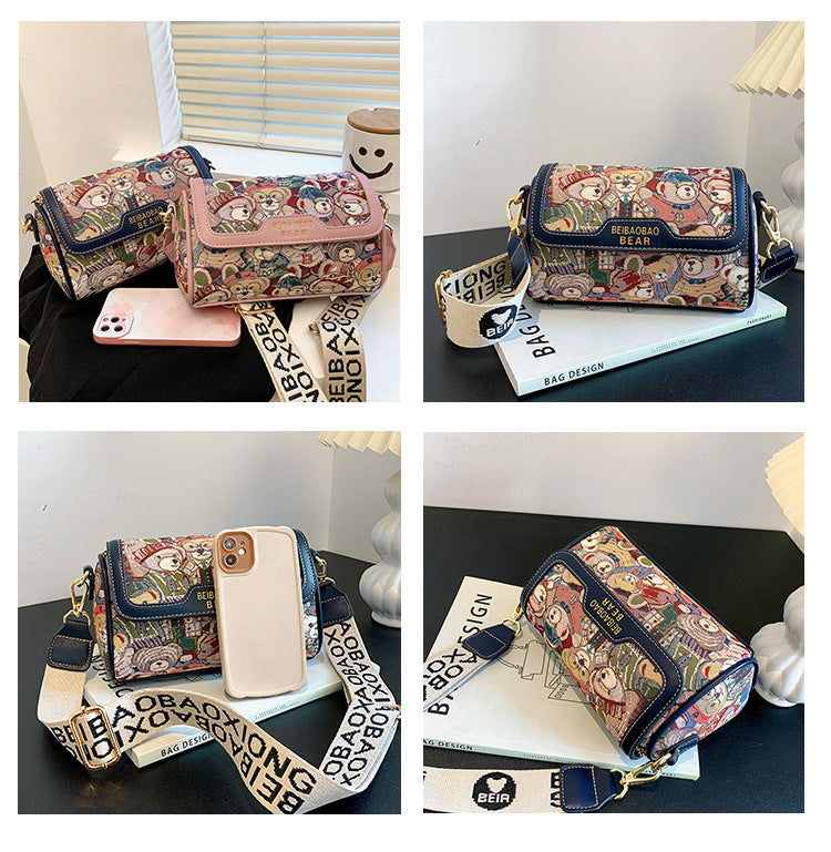 Sac à bandoulière à motif de petit ours de dessin animé, Design d'intérêt particulier, sac à bandoulière à la mode
