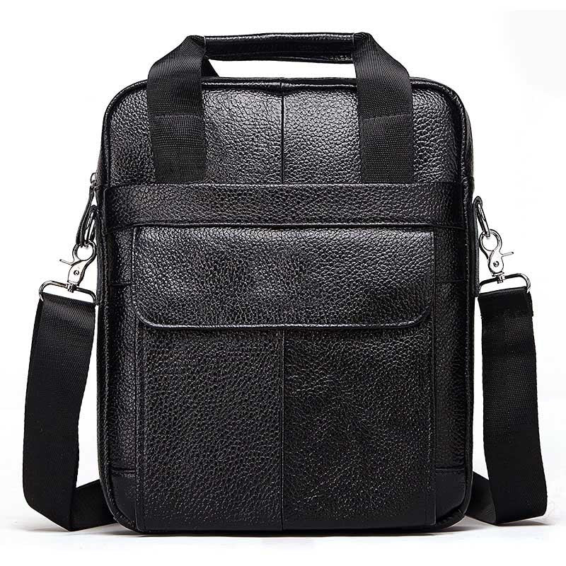 Sac messager d'affaires en cuir véritable pour hommes Hummer Business Commute