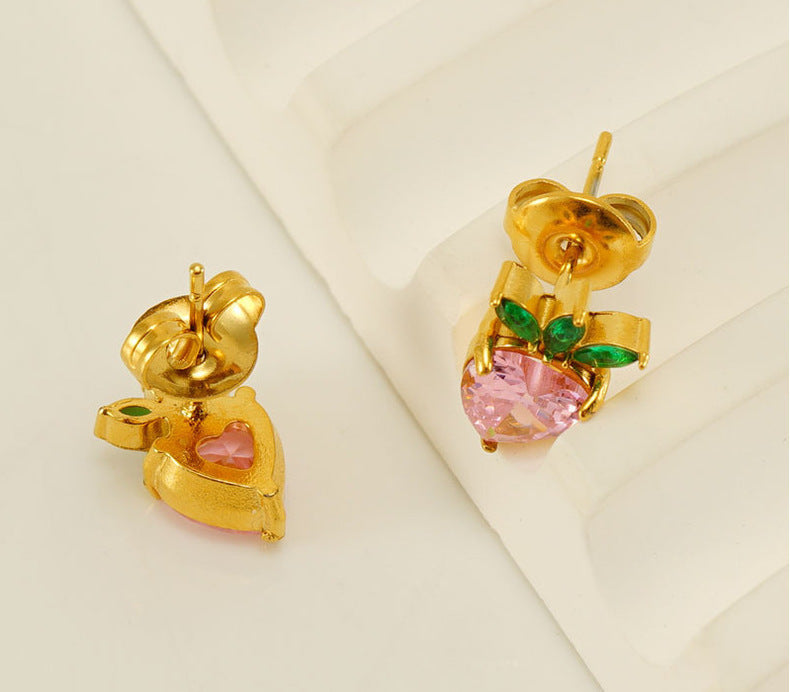 Golden Small And Versatile Fruit Puncture Ear Bone Stud